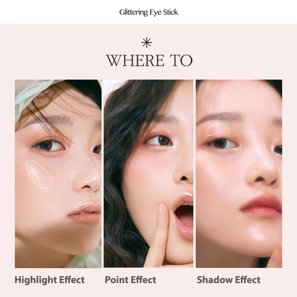 CLIO Twinkle Pop Glittering Eye Stick - 3 colors available